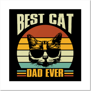 Best Cat Dad Ever - Vintage, Cat Father, Retro, Gift, Men Posters and Art